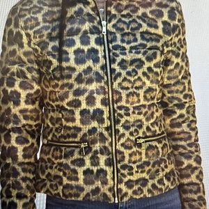 NWT Ciao Milano Carmen Leopard Print Water Resistant and Down Jacket L